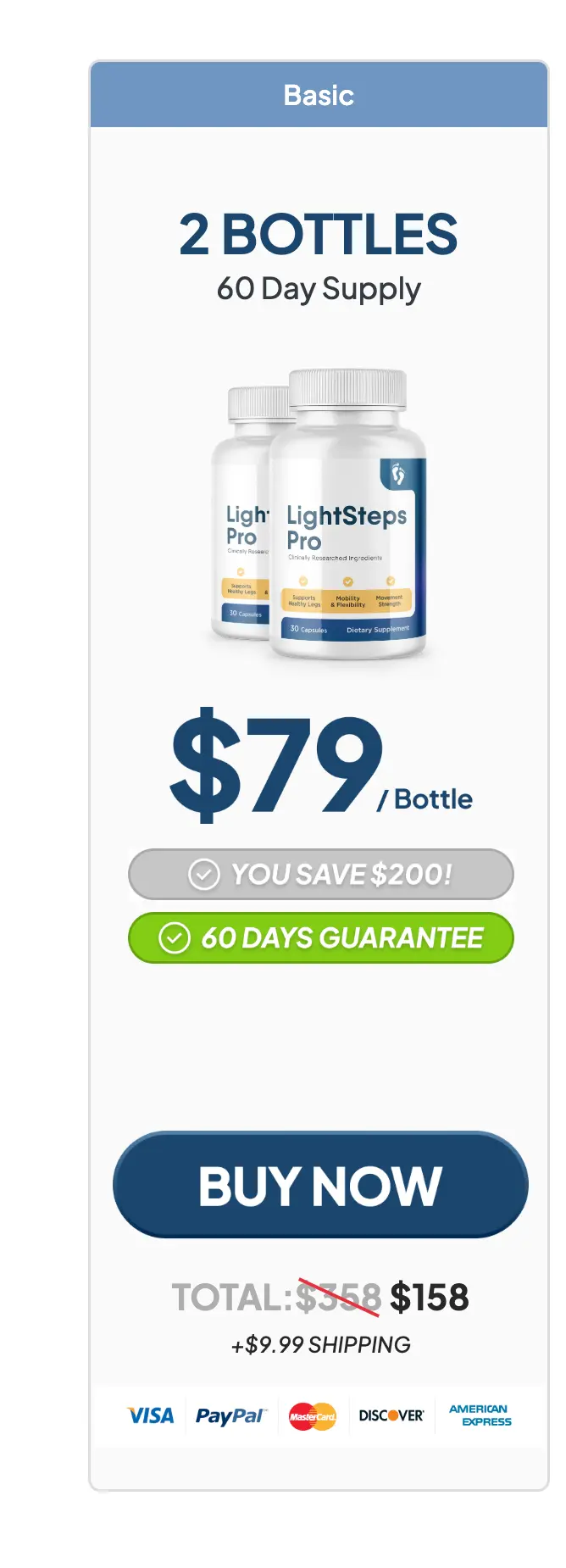 LightSteps Pro 2 bottle starter package basic 60 day supply